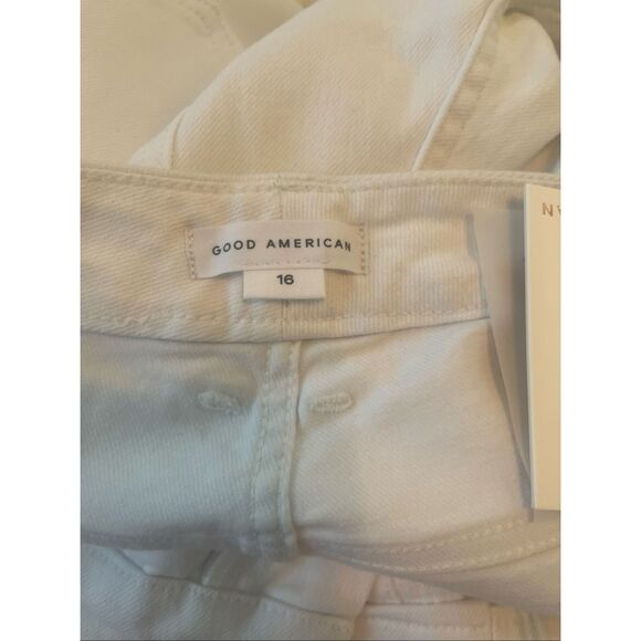 Good American good waist cropped palazzo jeans in white NEW NWT - Picture 7 of 8